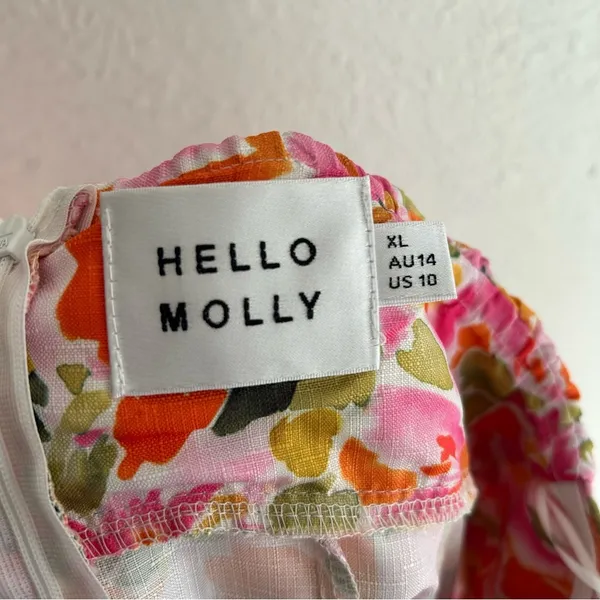 Hello Molly Strapless Floral Mini Dress Pink Sz 10 - Image 4