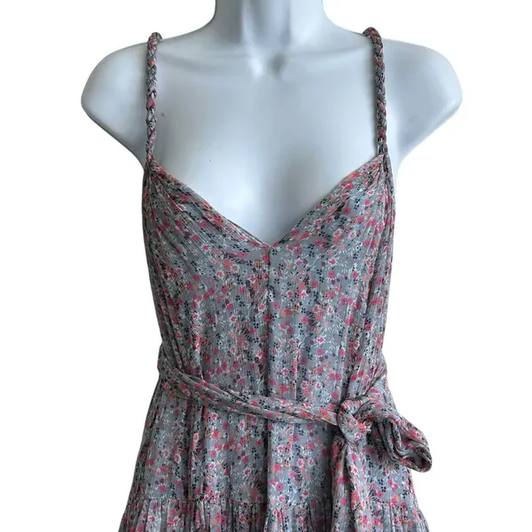 ASTR The Label Dress Sz S Chiffon Strap Maxi Dress Tiered Open Back Floral - Image 5