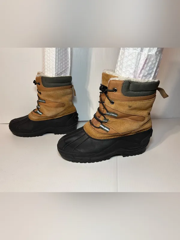 Lands End brown leather winter snow boots size 7 M - Image 2