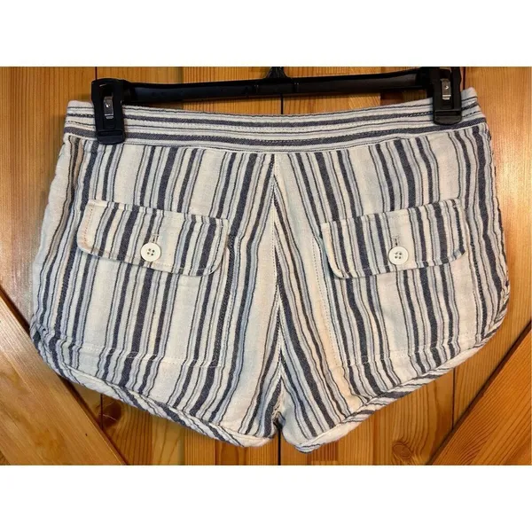 Free People FP Womens Night Moves Shorts Stripe Cotton Blue White Nautical Sz 4 - Image 3