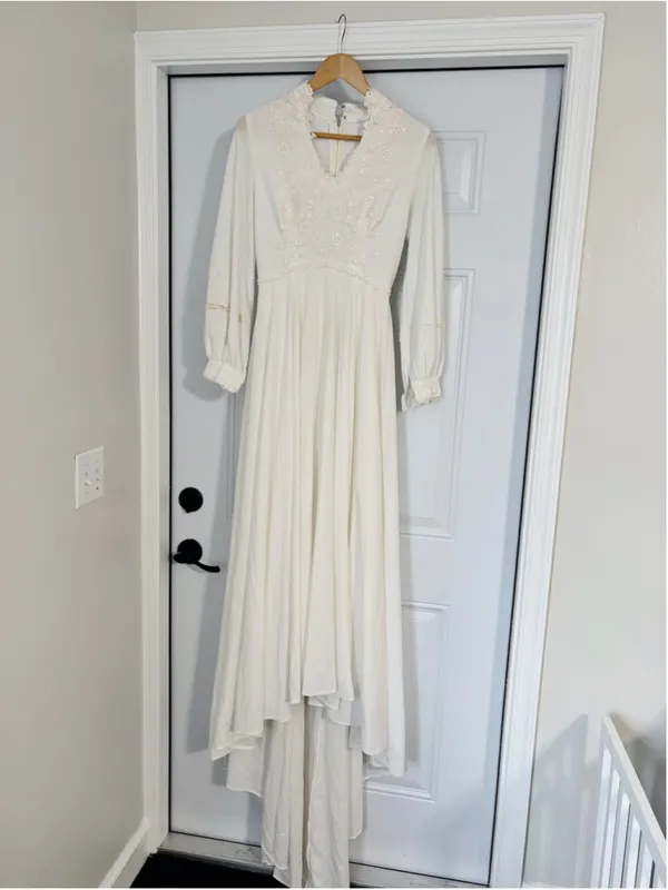 Vintage Edwardian Style Cottagecore Wedding Dress - Image 7