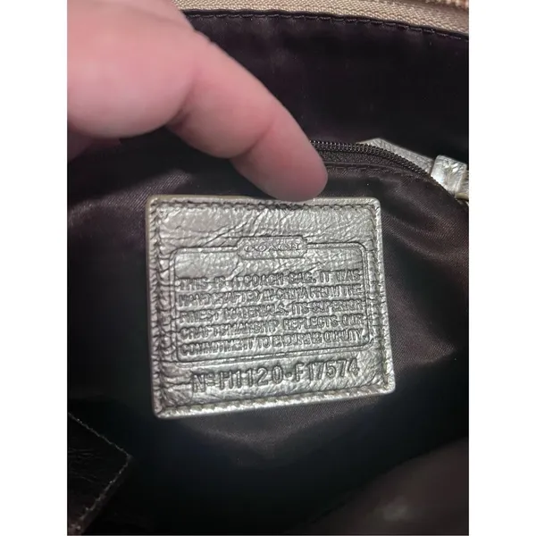 Coach Gold Jacquard Signature Gold Sequins Zip Tote Purse H1120-F17574 14x9 bag - Image 3