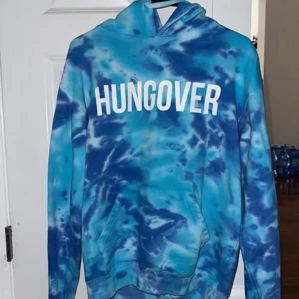 Barstool Sports Blue Tie-Dye Hungover Hoodie - Image 2