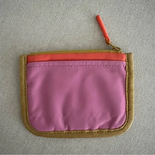 Lululemon Pink Orange Multicolor True Identity Card Case Coin Purse Nylon Wallet - Image 2