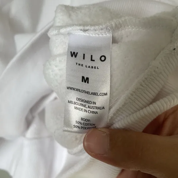 Wilo The Label 'Melbourne Tennis Club' Crewneck Sweatshirt White Blue Size Med. - Image 9