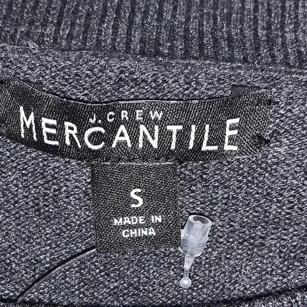 J Crew Mercantile Faux Pearl Sweater Small Gray Wool‎ Blend Crewneck NWT - Image 4