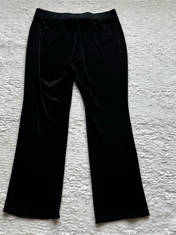 Juicy Couture Velour Track Pants Sweats L Black Velour Bling Cozy Retro Y2K - Image 7