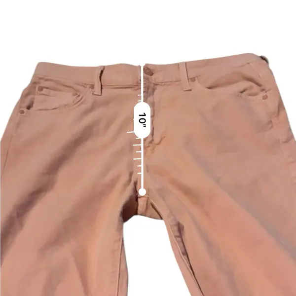 Mother The Insider Ankle‎ Fray Raw Hem Jeans in Chalk It Up Terracotta Sz 28 - Image 13
