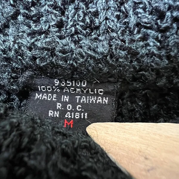 Vintage Tomboy Black Cowl Neck Sweater Textured Knit Pullover Medium‎ 80s 90s - Image 3
