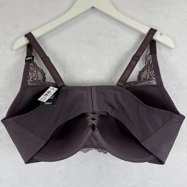 Torrid Curve 42DD Push-Up Plunge‎ Bra Lace Overlay Front Violet 12554068 NWT - Image 7