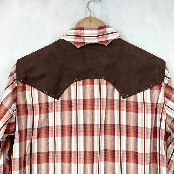B&D Panhandle Slim Women Western Shirt Large‎ Plaid Pearl Snap Cowgirl Rodeo Y2K - Image 5