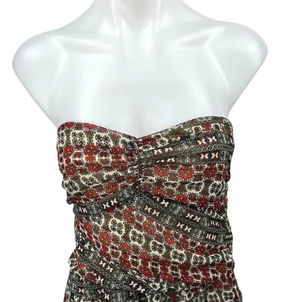 Mango Multicolor Sleeveless Strapless Bandeau Cami Camisole Mini Tank Dress M - Image 3