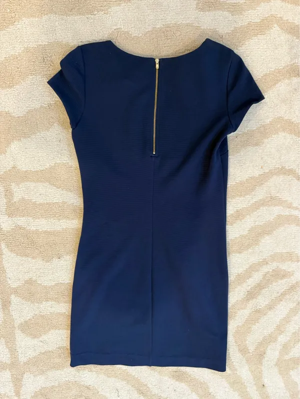 Lilly Pulitzer Layton Navy Ribbed Shift Mini Dress Size XXS - Image 5