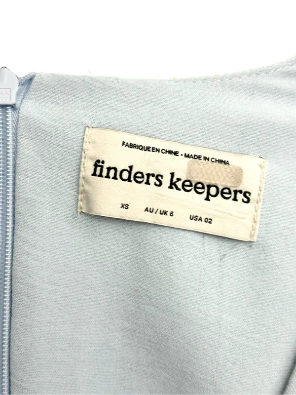 Finders Keepers Calypso Light Blue Fruit Print Puff Sleeve Mini Dress XS - Image 9