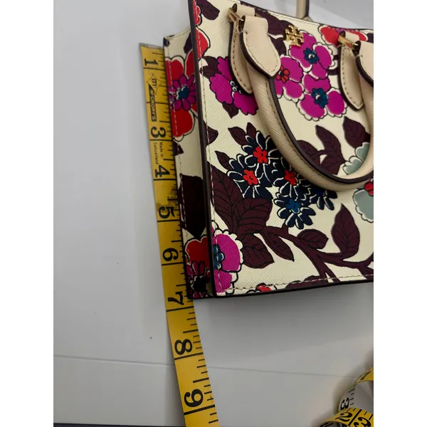 Tory Birch Emerson Mini Shopper Floral Shoulder Strap Crossbody Purse - Image 6