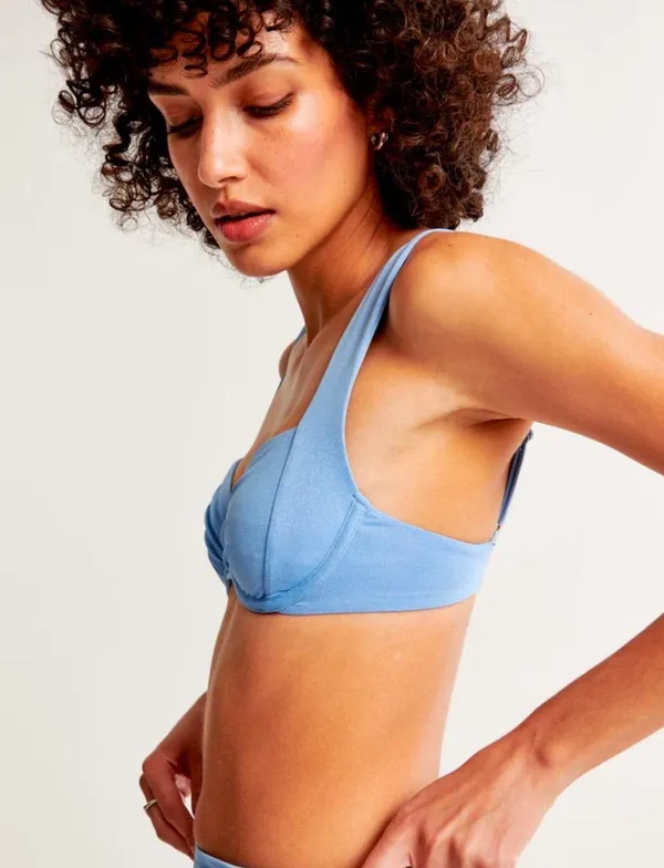 Abercrombie Blue Wide Strap Underwire Bikini Top XXS NWT - Image 5