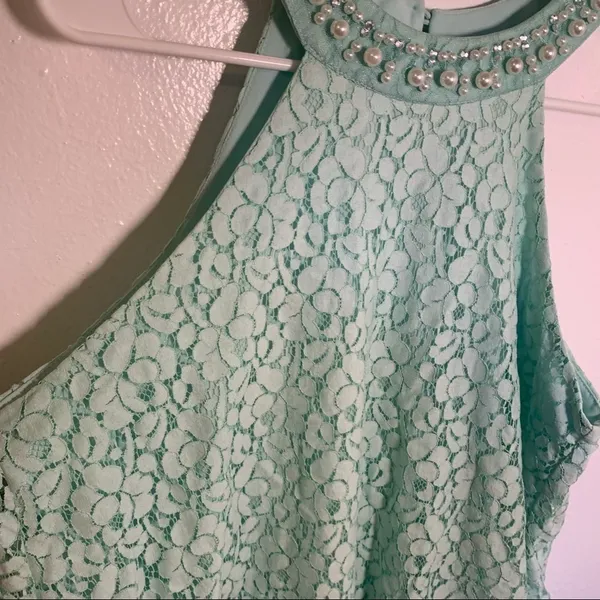 Altar'd State Women's Size Medium Alanna Pearl Sleeveless Swing Dress Mint Green - Image 8