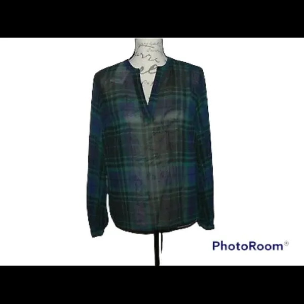 ✨ A New Day Women's Long Sleeve Plaid Popover Blouse✨ - Image 3