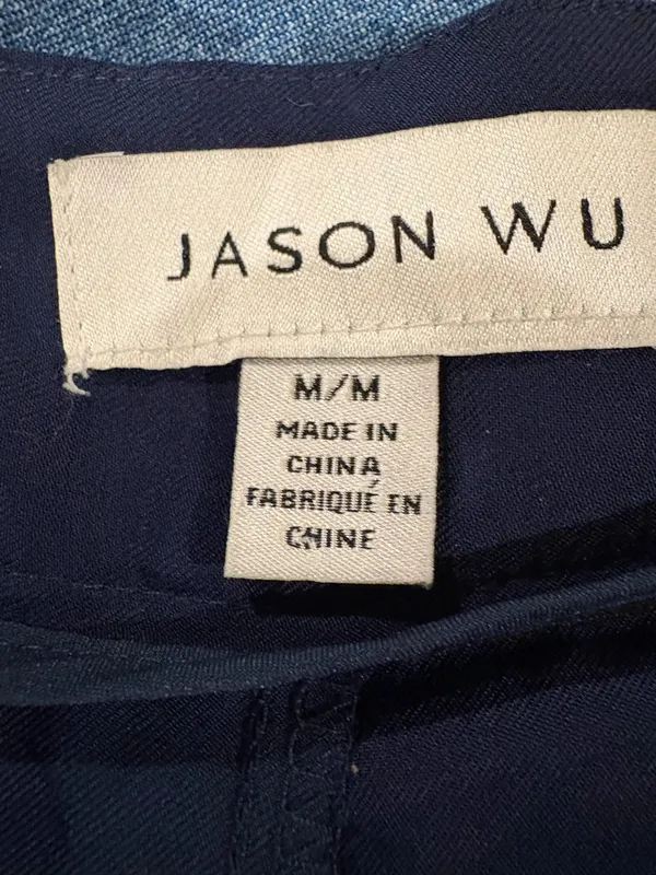 Jason Wu lightweight wide leg pants navy blue sz M - Image 3