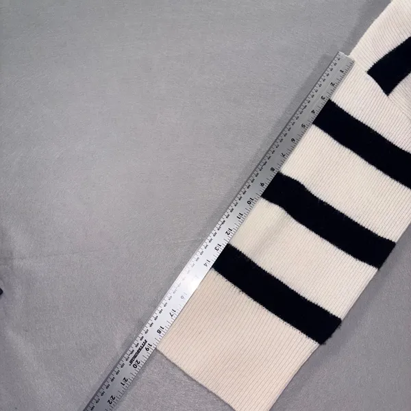 Gibson Latimer Womens Striped Mock Neck Sweater Ivory Black Size S NEW - Image 7