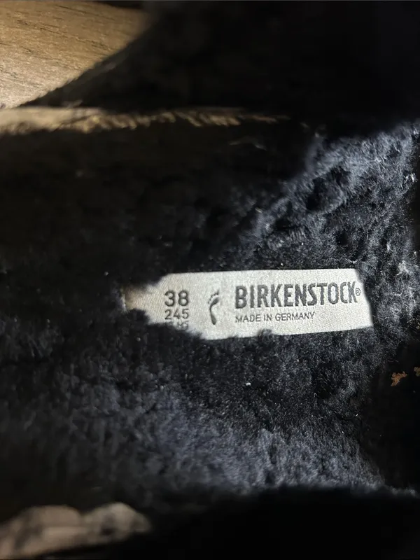 Birkenstock Black Faux Fur Double-Strap Sandals - Image 2