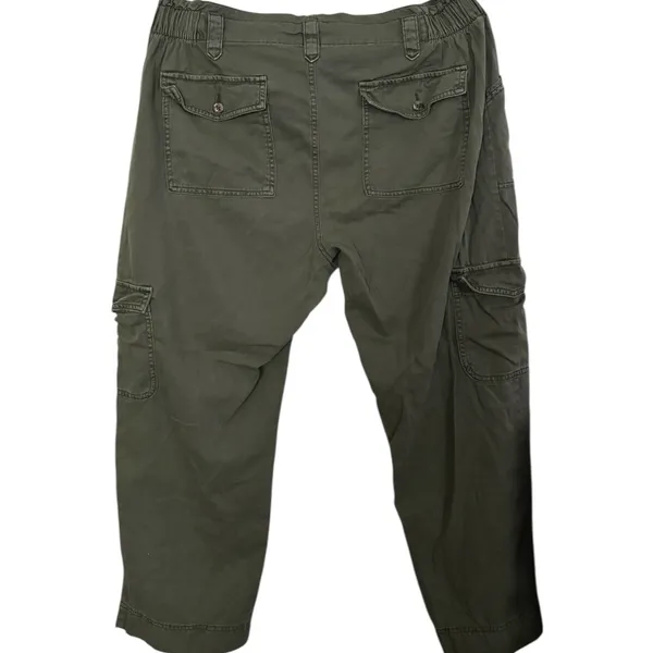 Old Navy Alpine Tundra Green Mid-Rise Wide-Leg Cargo Pants - Image 2