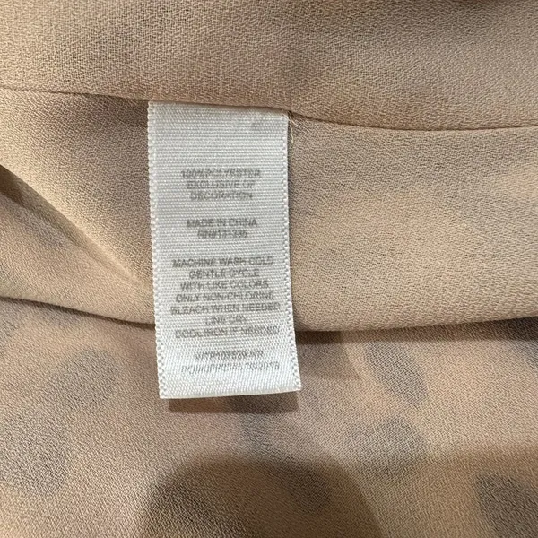 Socialite Tank Cami Sz L Beige V Neck Animal Print Lace Trim Spaghetti Straps - Image 6