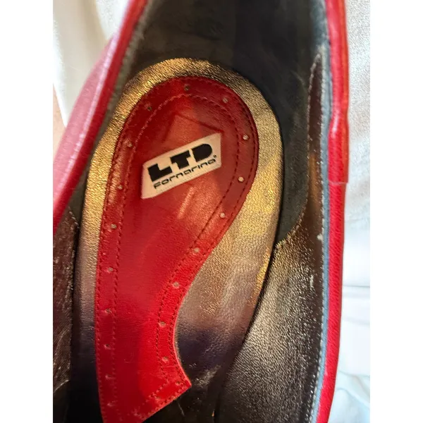 Vintage Fornarina LTD Pump Heel Women Size 8.5 Maroon Red Slip-On Round Toe - Image 8