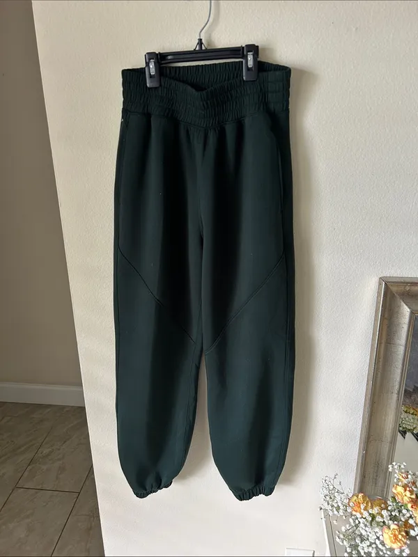 Abercrombie YPB green neoknit pull on comfy lounge joggers S - Image 2