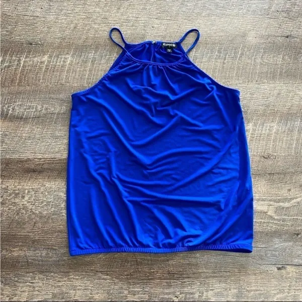 Express Blouse Royal Blue Sleeveless Small Office Preppy Bright Classy - Image 3