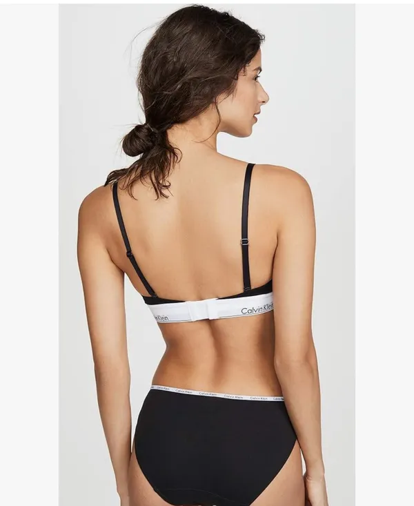 Calvin Klein Women's Modern Cotton Lightly Lined Triangle Wireless Bralette - Image 2