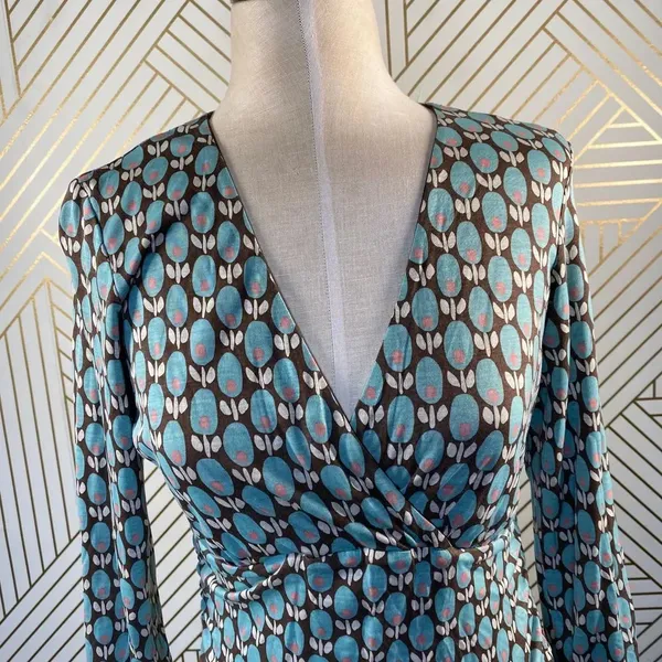 Boden‎ Jersey Floral Faux Wrap V-Neck Dress WH148 - Image 2