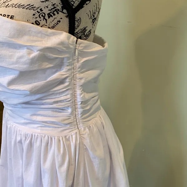 NEW Rhythm. Women’s Large White Strapless Cotton Linen Blend Mini Dress - Image 3