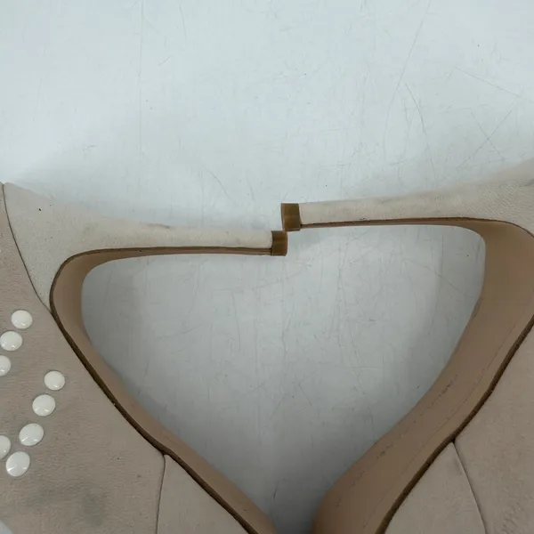French Connection Pump Women Size 41 10.5 Beige‎ Studded Pointed Toe Stiletto - Image 6
