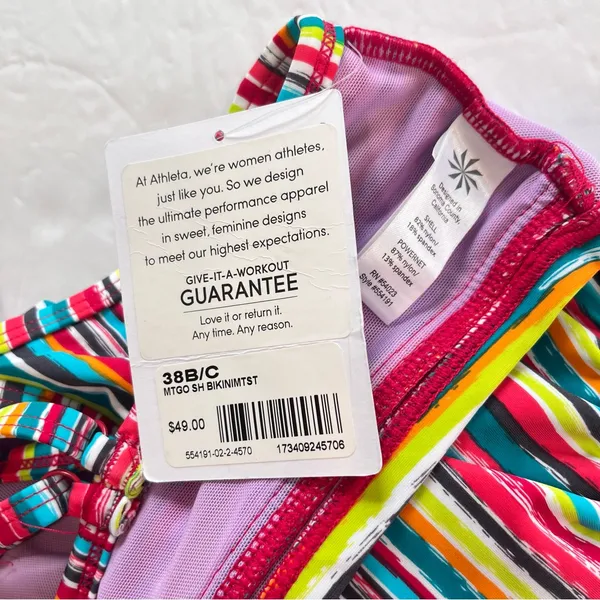 Athleta Montego Colorful Stripes Shirred Underwire Adjustable Bikini Top 38B/C‎ - Image 10