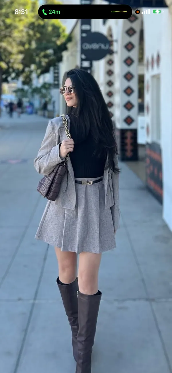 2 piece skirt set Gray - Image 2