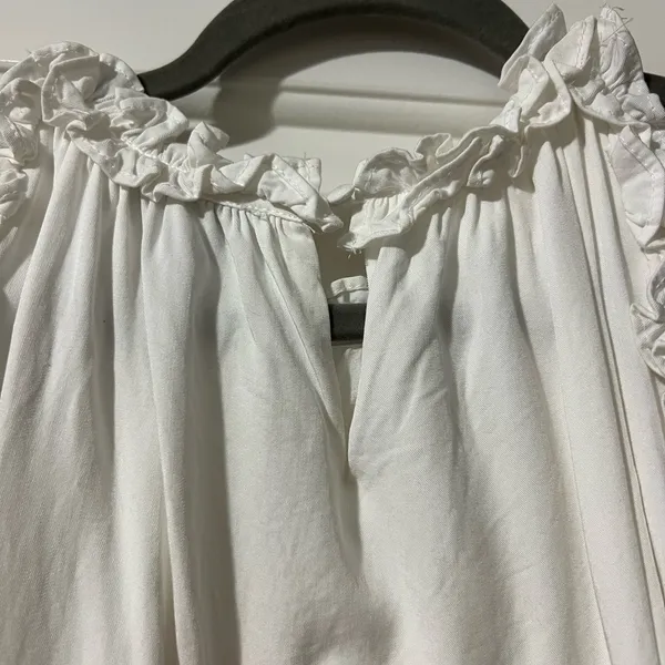 White Ruffled Sleeveless Dress - Image 2