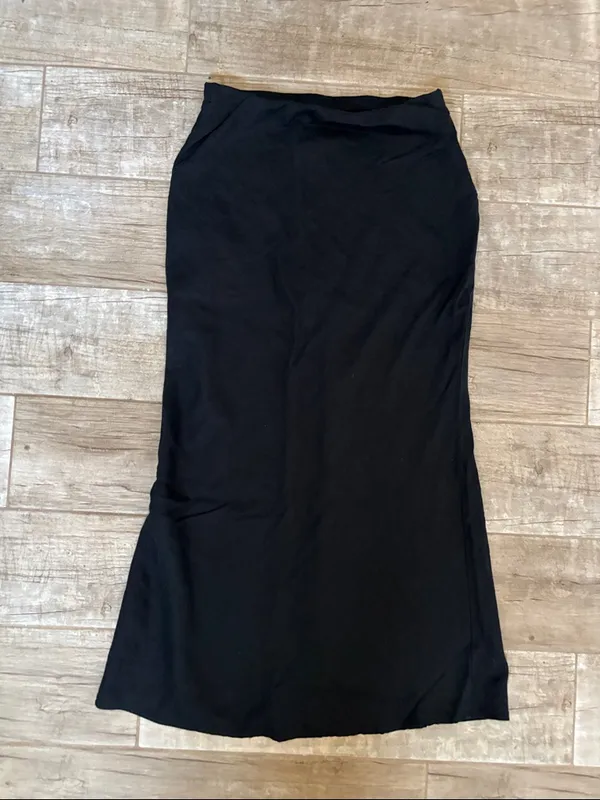 Anthropology Linen/Viscose Black Midi Skirt - Image 2