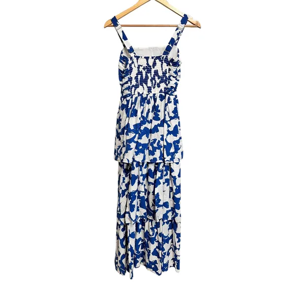 Abercrombie & Fitch Emerson tiered‎ maxi blue white dress XS Sleeveless - Image 7