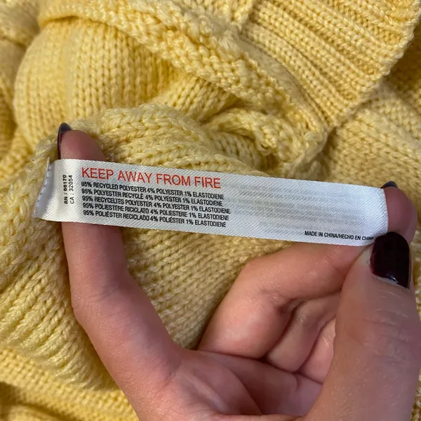 Urban Outfitters Cropped Turtleneck Sweater Womens Size L Yellow‎ - Image 8
