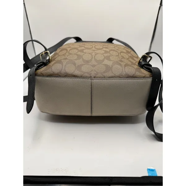 Coach Jordyn Backpack Women Medium Brown Beige Signature Coated Canvas Logo - Image 14