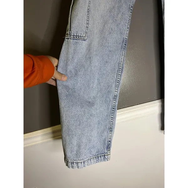 Aeropostale Low Rise Cargo Jeans Womens L Light Wash Blue Wide Leg Relaxed Denim - Image 4