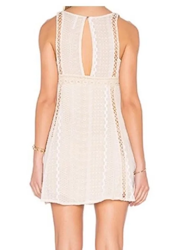 Free People Wherever you go mini dress tan ivory Size 6. - Image 2