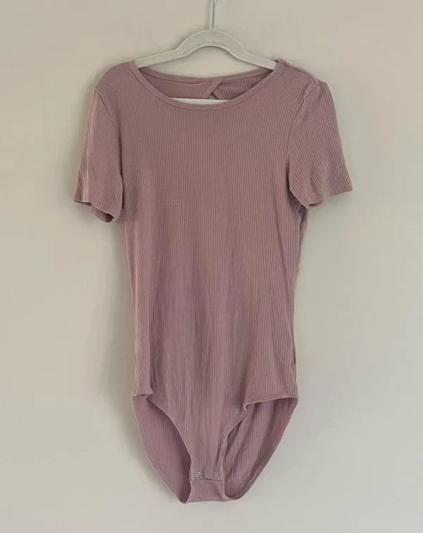American eagle pink ribbed bodysuit - Image 2