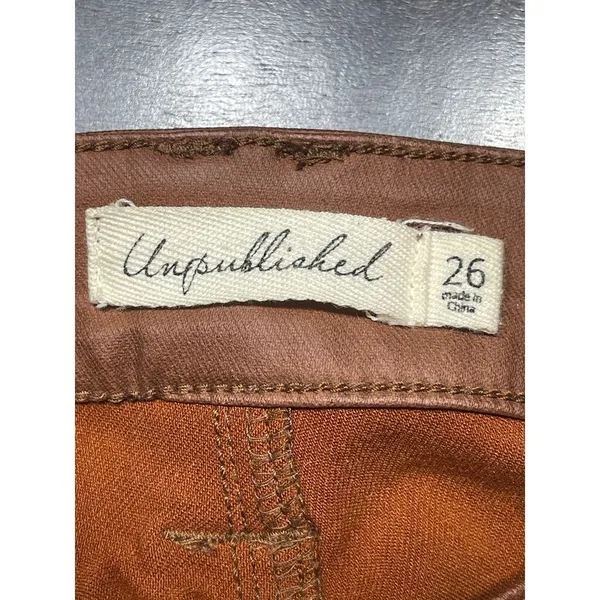 Unpublished size 26 Camel Colored Skinny Jeans‎ Casual Chic Pants T-8 - Image 7
