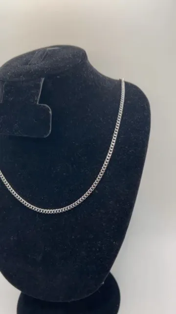 3mm Real Silver Cuban Chain Plated Stainless Steel Waterproof 20 Inch Unisex - Image 2