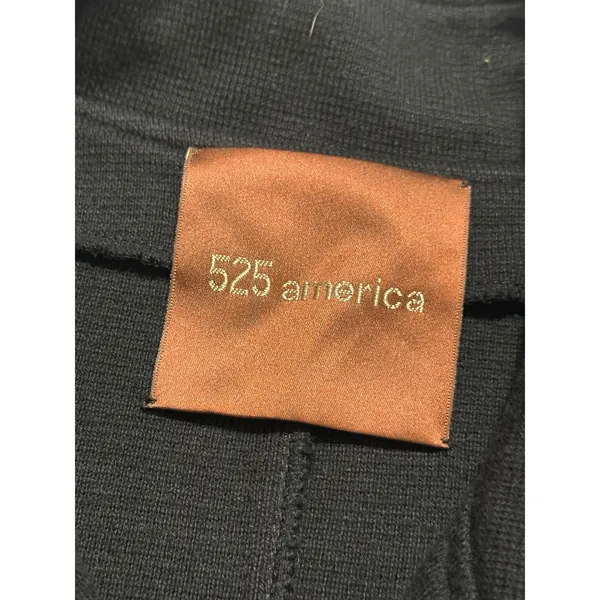 525 America Womens Black Knit Blazer Quilted Leather Patch Jacket Medium - Image 2