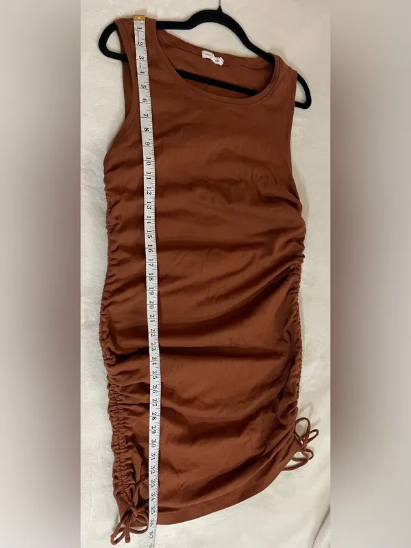 Good American Rush Mini Tank Brown Sleeveless Dress Rushed to Length Size 3X - Image 9