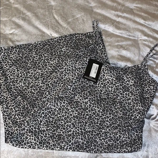 Pretty Little Thing Black Leopard Print Jersey Split Cami‎ Midi Dress - Image 3