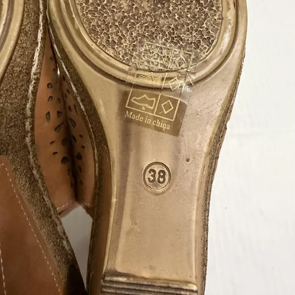 Patrizia By Spring Step Shoes Womens Size 7.5 38 Brown Slingback Wedge Sandals - Image 9